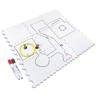 Grid de Batalha Hexagonal Modular Riscável - 9 placas - RPG