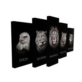 Quadros decorativos Arquétipos 5 Peças grande 1,80x0,65 para sua sala ou quarto