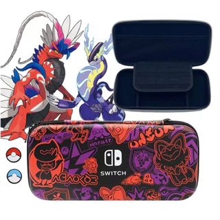 Capa Case Estojo Pokémon Scarlet e Violet Nintendo Switch + Gripes do Pokémon