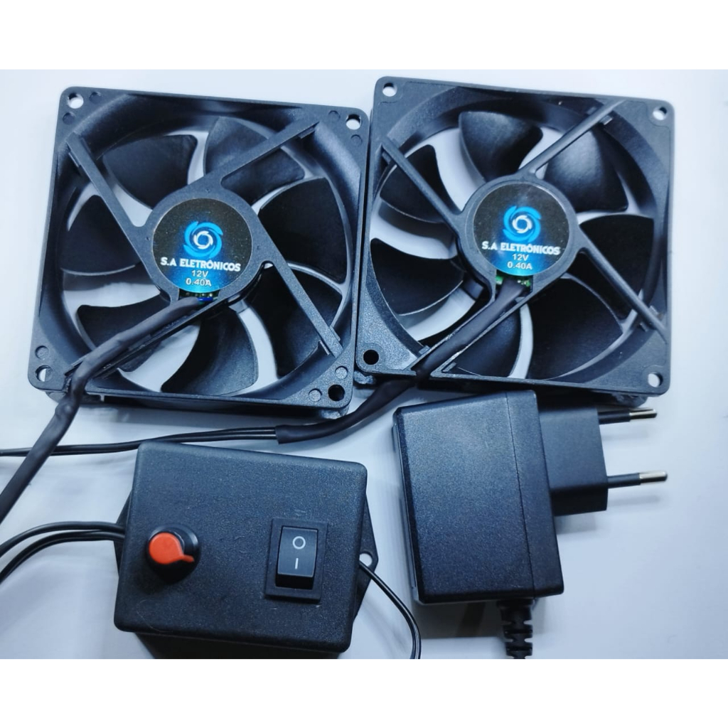 kit Cooler Ventoinha Resfriamento Com Controlador Velocidade