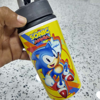 Garrafa Squeeze Gamer Desenho Sonic Escolar com Nome