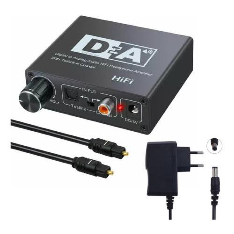 Conversor De Audio Optico X Rca Com Ajuste De Volume | Shopee Brasil