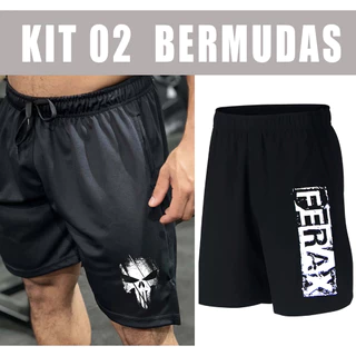 Kit 02 Shorts Dryfit Bermuda com Bolsos