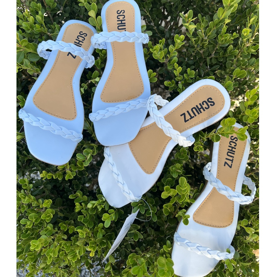 Sandália Rasteirinha Feminina Blogueira Trançada Rasteira Lançamento Confortável Casual Cores 2023