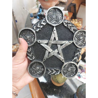 Porta Incenso e Velas Pentagrama em Resina