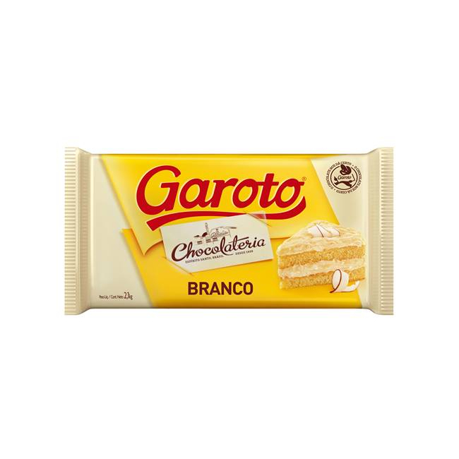 Barra De Chocolate Cobertura Branco 1kg Garoto Shopee Brasil