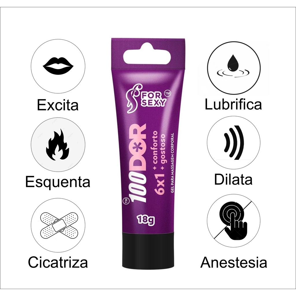 Sexo Anal 100DOR Gel Lubrificante 6x1 FOR SEXY SEX SHOP