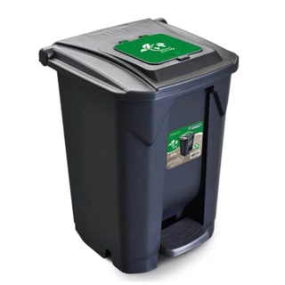 Lixeira Cesto de Lixo 60Litros Grande com Roda e Pedal Tampa Click Recicláveis