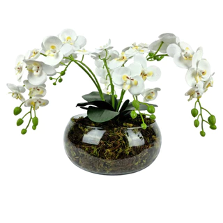 Arranjo Flores Orquidea Artificial Decorativa Centro de Mesa