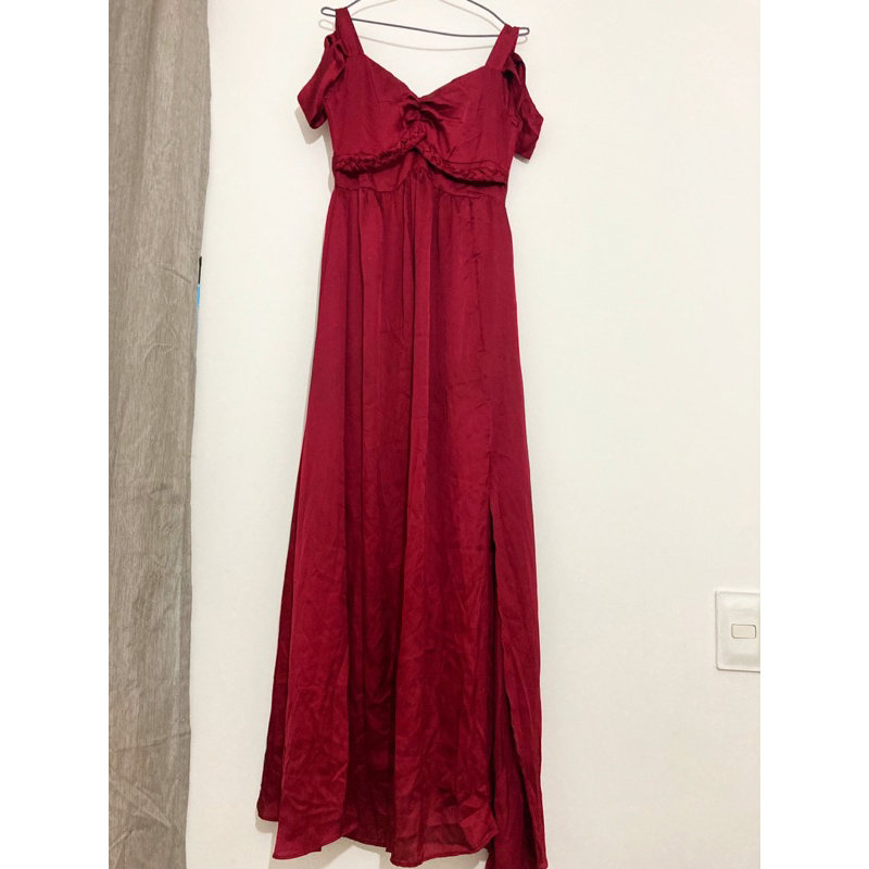 vestido de cetim vermelho em Promoção na Shopee Brasil 2024