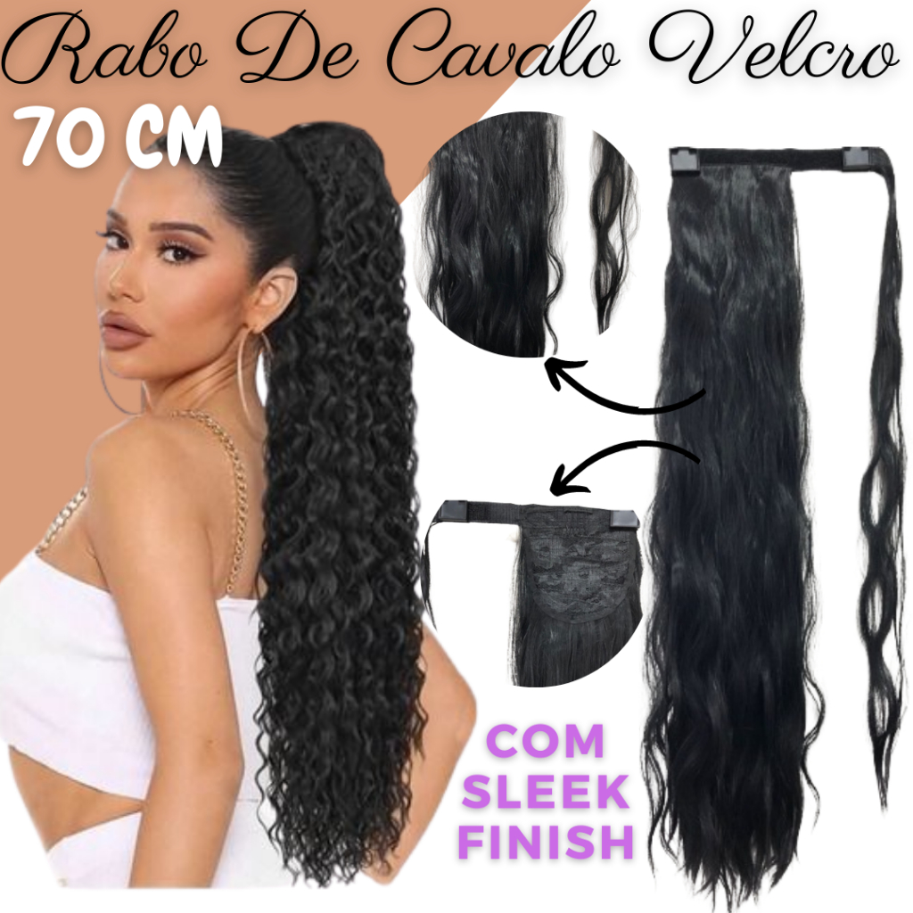 Rabo De Cavalo Orgânico Com Velcro 70cm | Shopee Brasil