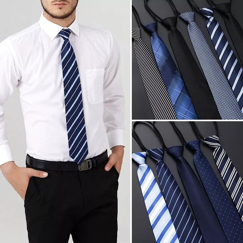 Kit com 3 Gravatas Semi Slim Premium Masculina com zíper preço de Atacado