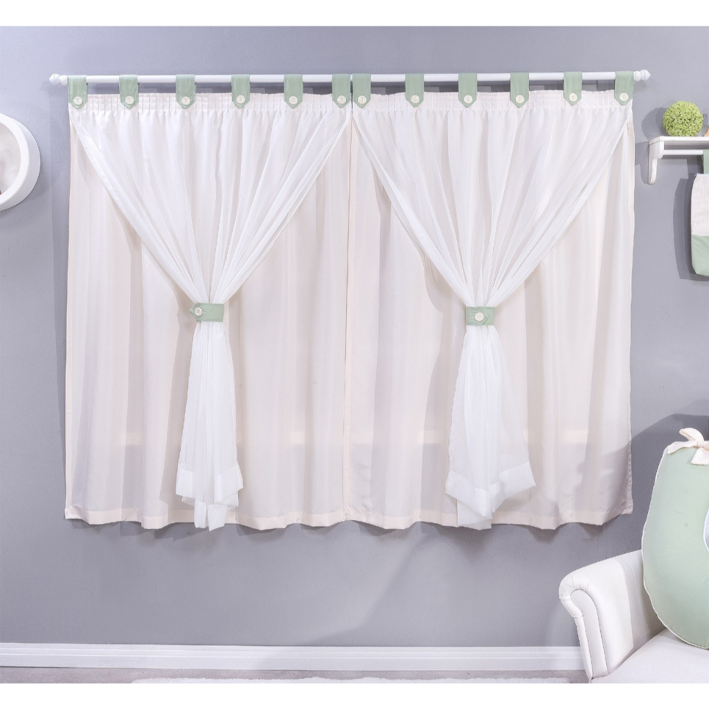 Cortina Para Quarto De Bebê 2,00m Menino Menina Várias Cores