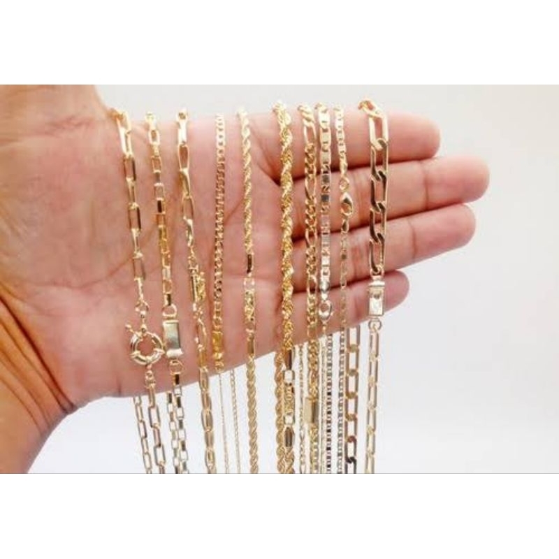 kit 3 correntes femininas 60cm banhadas a ouro 18k | Shopee Brasil