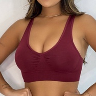 Top Sutiã Feminino Importado Nadador Alça Grossa Lingerie Com Bojo Removível Poliamida Conforto Top