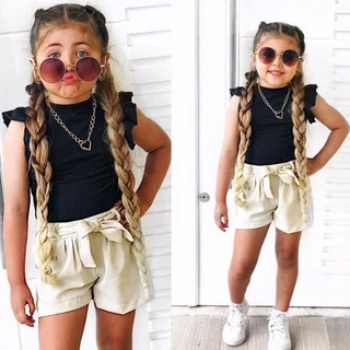 Blusas Infantis Manga Plissada Canelada Kit com 3 Peças Blogueirinha