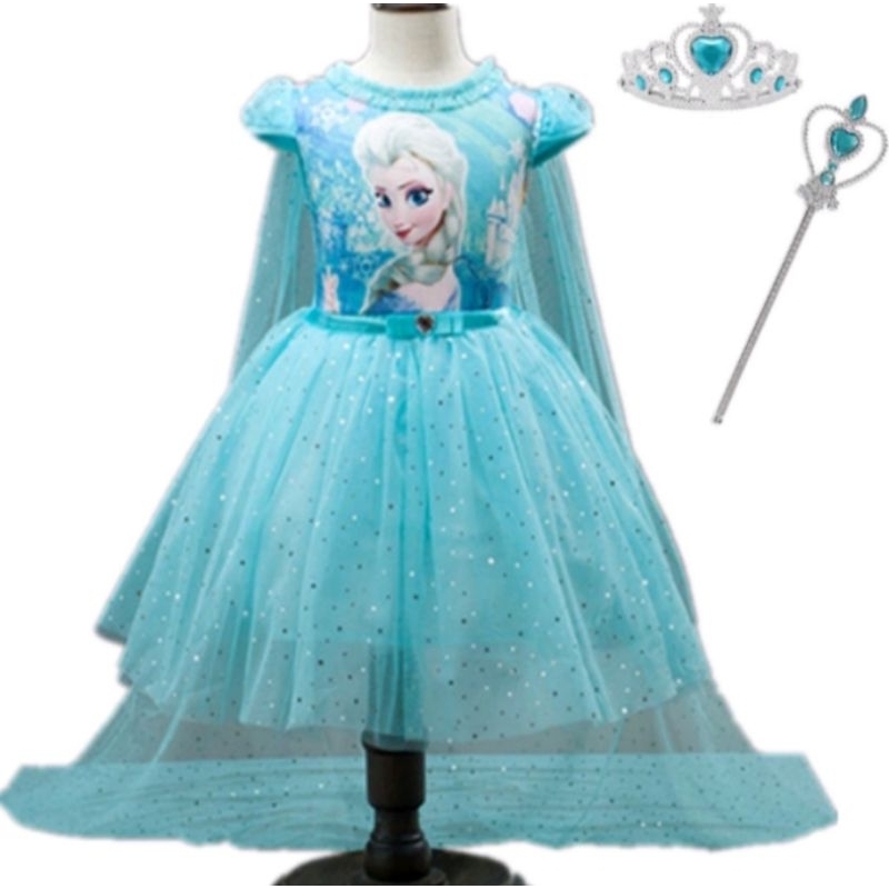 Vestido Fantasia Elsa Frozen Pronta Entrega Shopee Brasil 0686