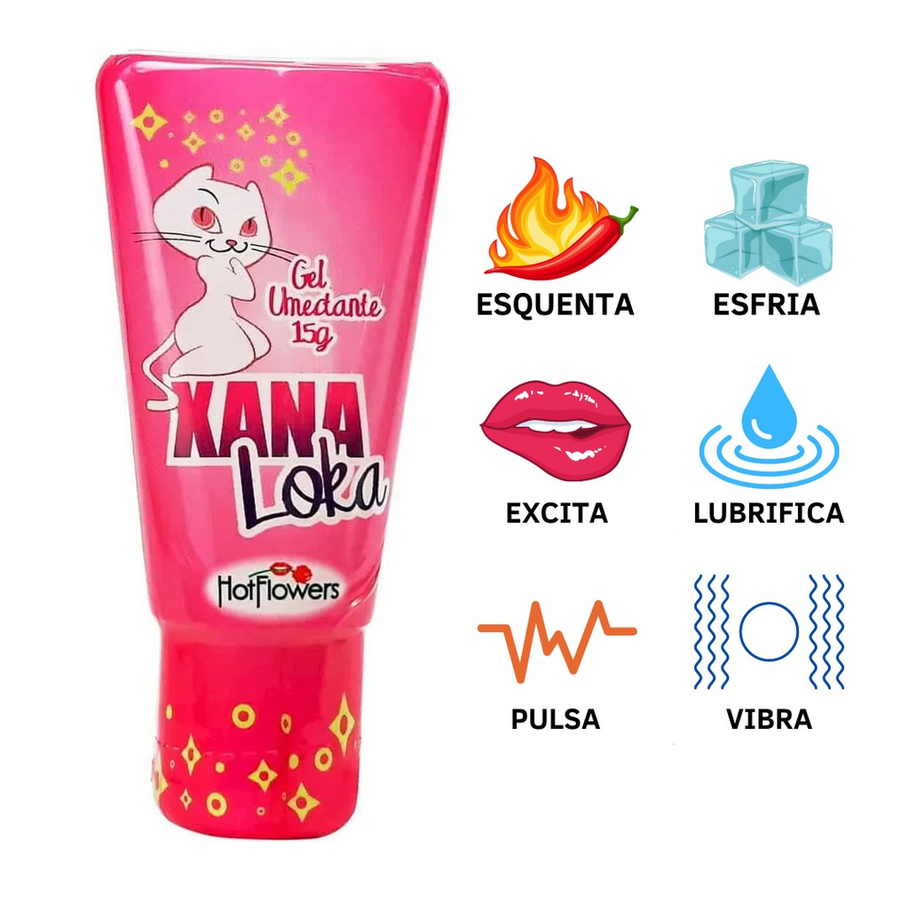 Xana Loka Gel Excitante Feminino Vibrações 15GR Hot Flowers - SEX SHOP