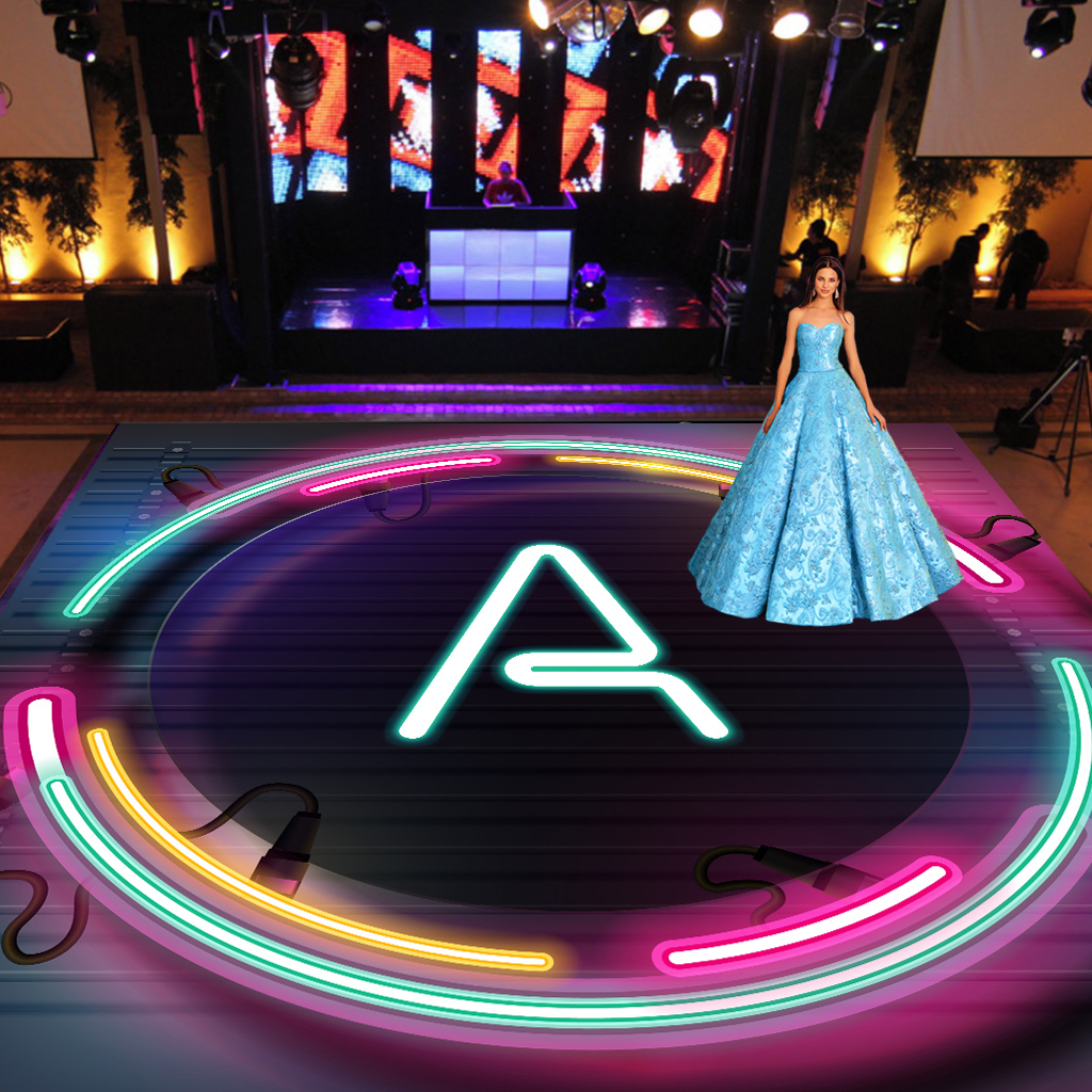 Tapete pista dança evento Neon Personalizado