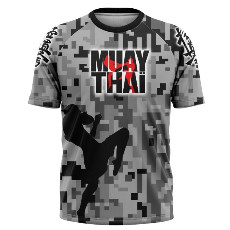 Camiseta Muay Thai CAMUFLADA Luta Academia Usual Dry Fit Uv50+ Treino