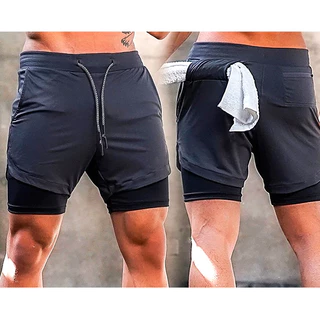 Kit 2 Bermudas Masculinas 2 em 1 com Suporte para Celular