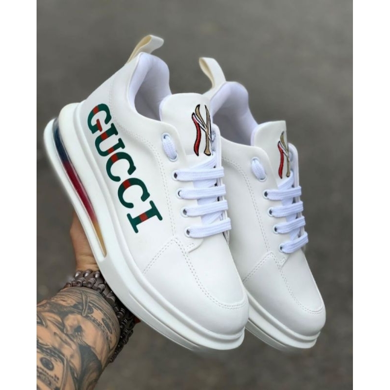 Tênis Masculino Gucci Bolha Couro Legitimo