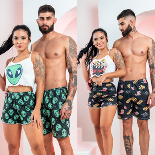 Foply casal pijamas conjunto 100% algodão homewear estilo fresco