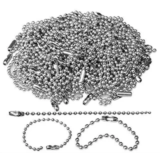 Corrente De Bolinha Com Fecho 2.4mm Tag- Bijuterias -Artesanato 50 Pçs