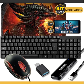 Kit Mobilador Gamer Completo Promoção Para Celular Com Teclado + Mouse Óptico em Oferta na Shopee