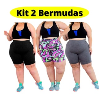 Kit 2 Bermuda Legging Ciclista Suplex Cos Alto
