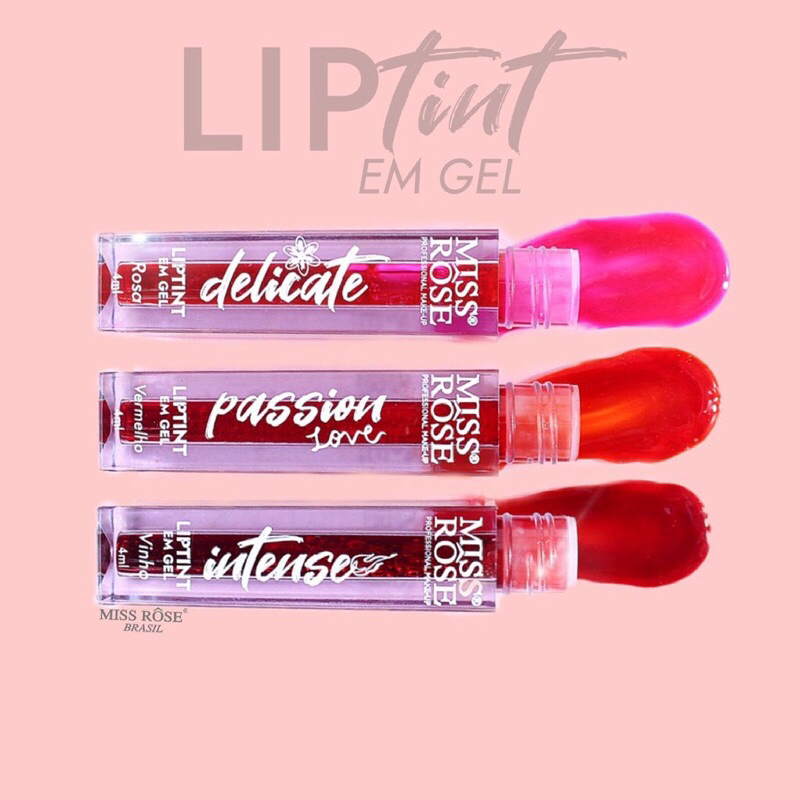 Lip Tint em Gel Intense Miss Rose Shopee Brasil