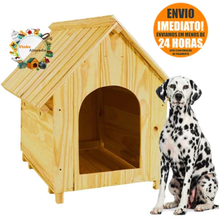 Casinha de Madeira N5 Para Cachorro Cães Porte Médio Grande - Feito de Madeira Pinus