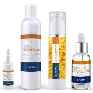 Lakma Kit Premium Ozônio Rejuvenescedor Facial 4 Passos ALTO RENDIMENTO