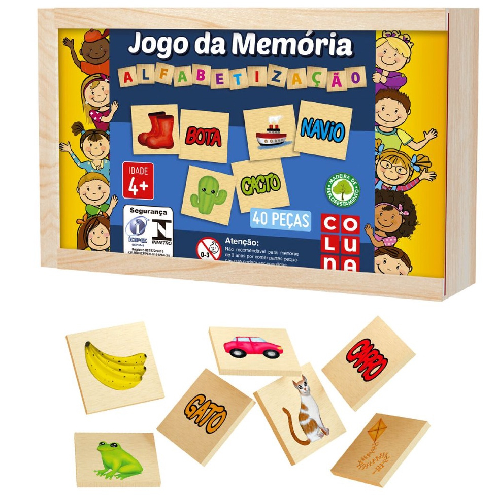 Letras e Figuras - Alfabetização - Jogo Pedagógico de Madeira 78 Peças no  Shoptime