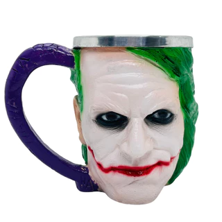 Caneca Boneco Coringa Joker DC Colecionável de Resina Boneco Estátua 250ML