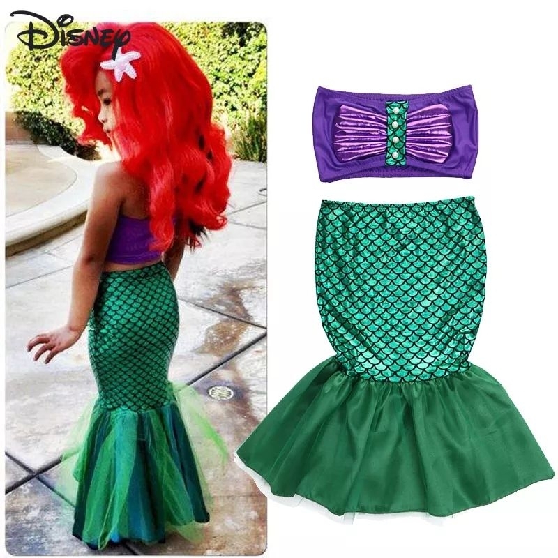 Fantasia Infantil Ariel Pequena Sereia Fantasia Cauda Sereia Envio Rápido