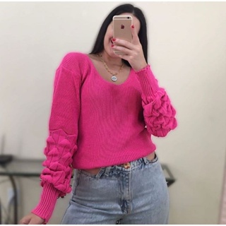 Blusa Feminina Tricot Quentinha Tendência Blusa Tricô Luana