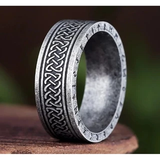 Anel Masculino Viking Aço Inoxidável 316 L Amuleto Clássico Homem Moderno