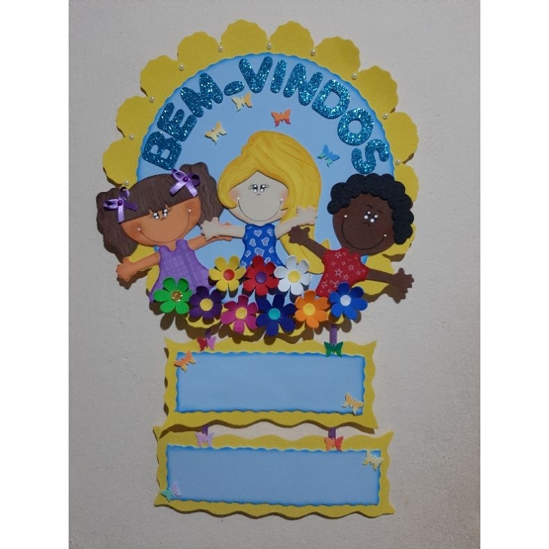 Placa Bem Vindos Porta Sala De Aula Painel Em Eva Criancas Professores