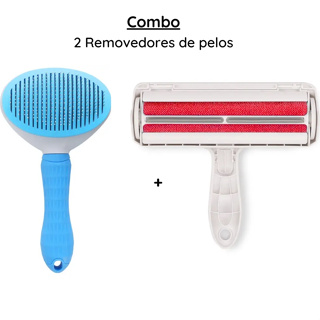 1 Escova de tirar pelos pet e 1 Rasqueadeira tira pelos Pet, Cachorro e gato combo Pet