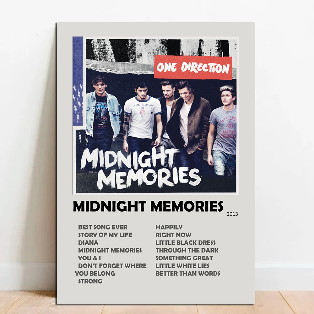 Quadro Placa Decorativa One Direction Midnight Memories Album MDF