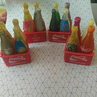 LOTE - 19 Colecionáveis Geloucos com Glitter - Coleção Coca-Cola - Anos 90.