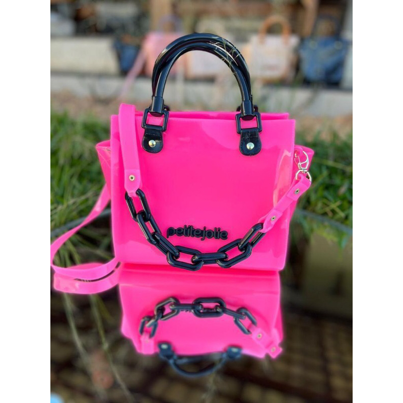 Bolsa Feminina Pequena Jill J- Lastic Rosa Shock Petite Jolie