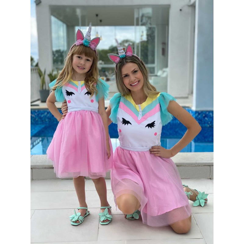 Vestido unicornio mae e hot sale filha