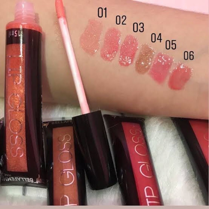 LIP GLOSS COM 6 TONALIDADES DE CORES DIFERENTES - BELLA FEMME | Shopee ...