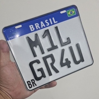 Placa M1l Gr4u Mil Grau Ciclomotor Motorizada Alumínio