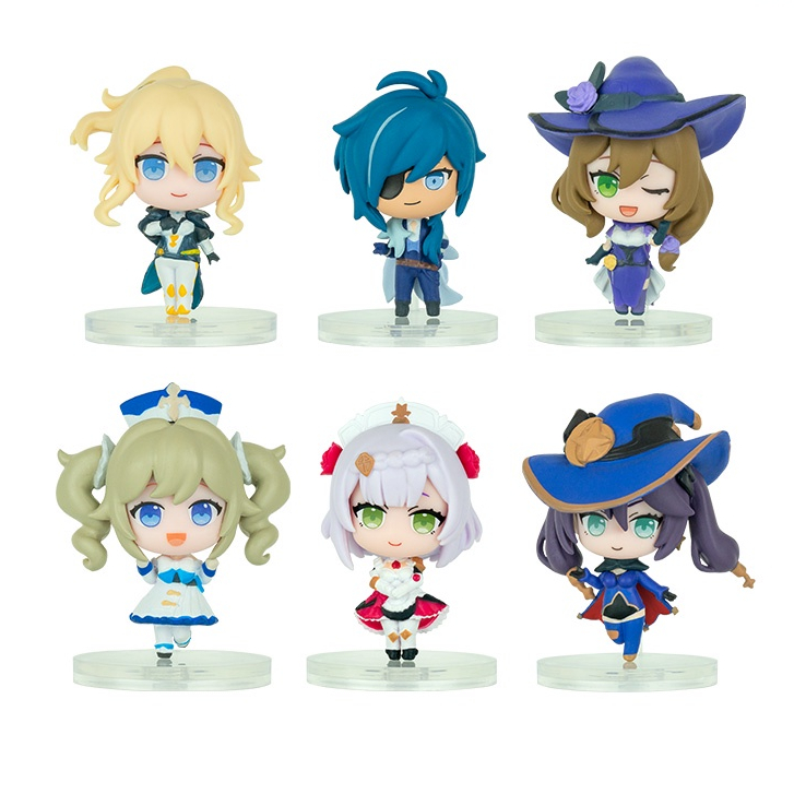 Genshin Impact Capsule Collection Figure Set – 6 Types: Paimon, Amber, Venti, Diluc