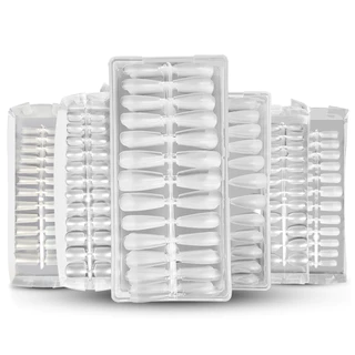 240 Tips BAILARINA/CURVATURA C/STILETO Em Gel Transparente Acrigel Postiça Caixa 240Uni ZEM