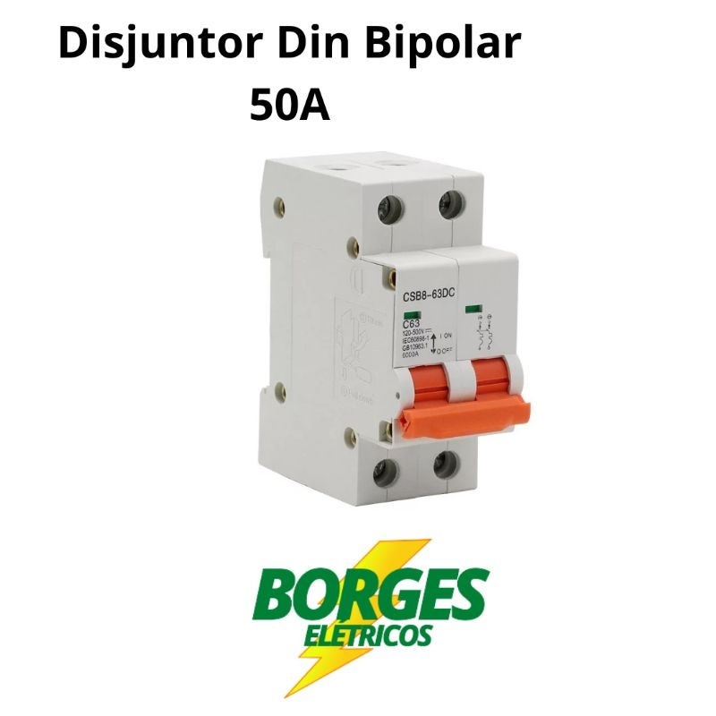 Mini Disjuntor Din Bipolar 50a Shopee Brasil 2818