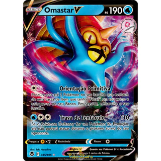 Carta Pokémon Omastar V 035/195 Português Card Original Copag - Tempestade Prateada - Pronta Entrega